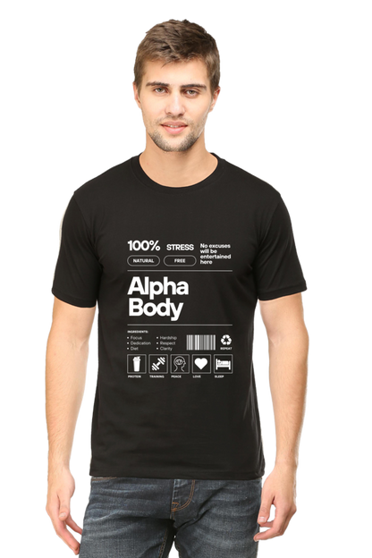 Alpha Body T-Shirt | Half Sleeve | Round Neck | Multiple Colors