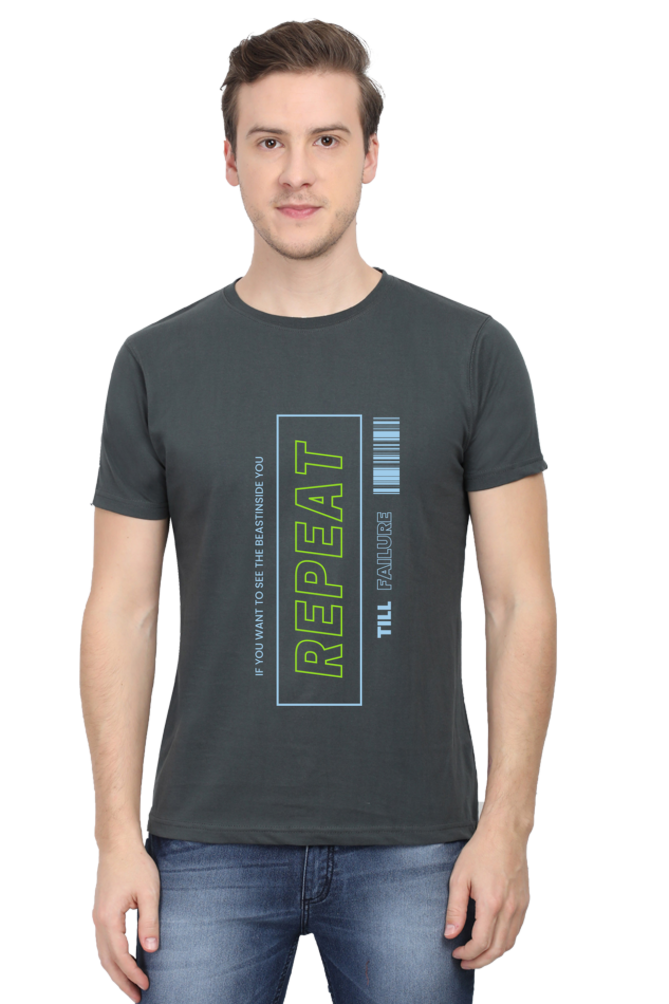 Repeat Till Failure T-Shirt | Half Sleeve | Round Neck | Multiple Colors